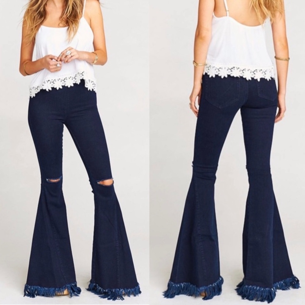 Show Me Your Mumu‎ Blue Berkeley Bell Bottoms in Rainstorm